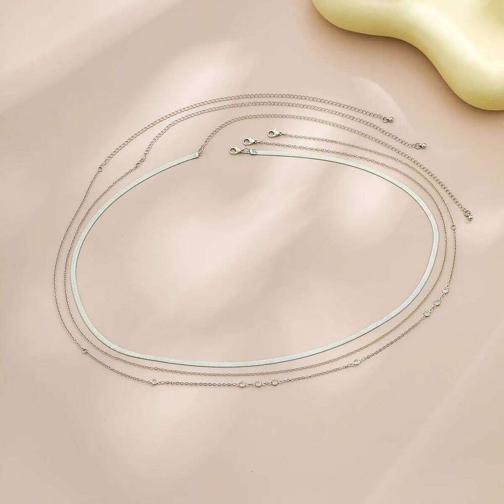 Lacteo Vinatge Snake Zircon Charm Women Waist Belly Chain Multilayer Metal Link Body Jewelry Bikini Beach Party Wedding H260228