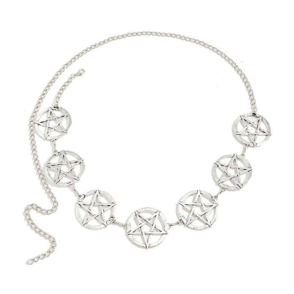 PuRui Neo Gothic Creative Round Hollow Big Pentagram Belly Waist Chain for Women Trendy Punk Metal Body Jewelry Accessories Gift H260228