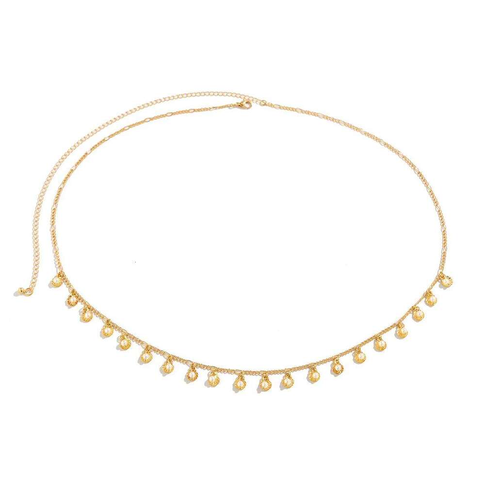 Ingemark Vintage Tiny Conch Lingerie Chain Waist Belly Belt for Women Summer Bikini Festival Rave Body Jewelry Y2K Accessories H260228