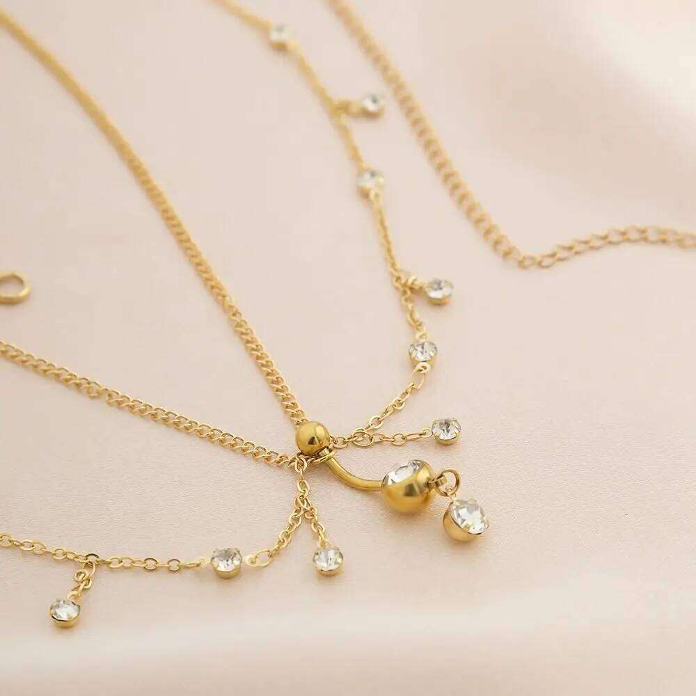 Women Minimalism Waist Metal Imitation Pearl Body Chain Double Layer Beach Bikini Jewelry Accessories Summer H260228