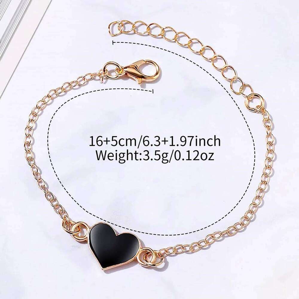 2PCS/Set Women's Casual Arabic Dial Leather Band Quartz Heart SetWithout Box H260228