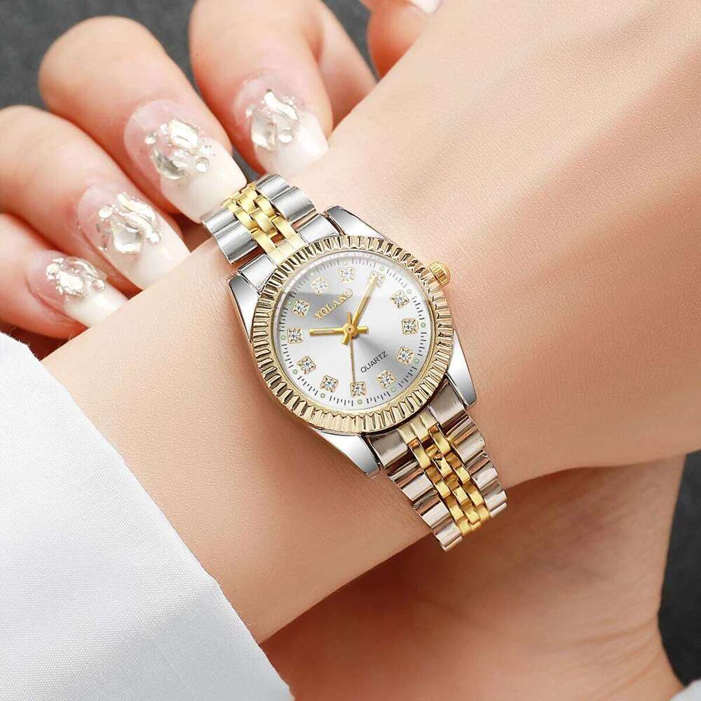 2PCS Rhinestone Women es Set Fashion Ladies Analog Quartz Wristes Reloj Mujer Girls Clock GiftNo Box H260228