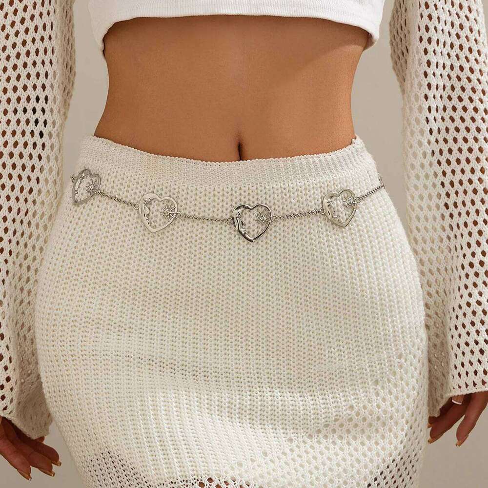 Heart Moon Sun Waist New Exquisite Sexy Gold Color Belt Body Chain Bikini Festival Women Trend Single Circle Accessories H260228