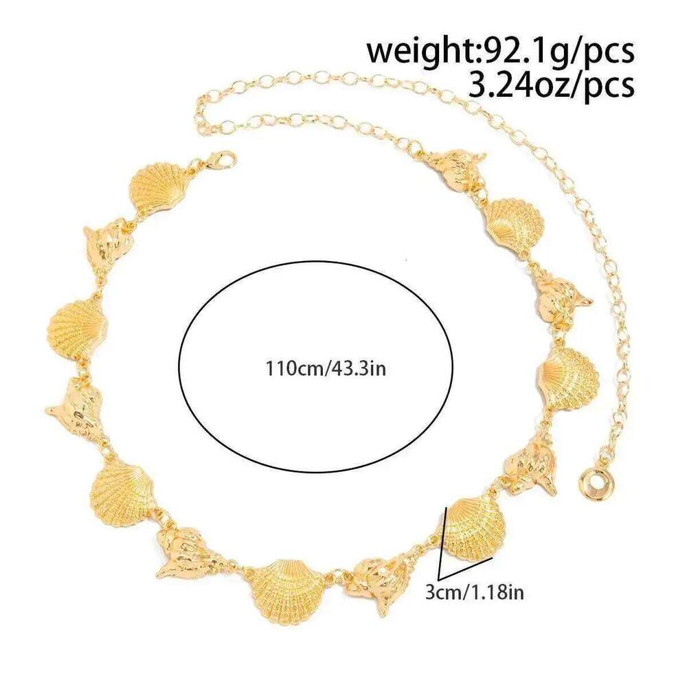 IngeSight.Z 4 Styles Vintage Scallop Conch Belt Waist Women Sexy Exquisite Summer Beach Body Chain Y2K Jewelry Accessories H260228
