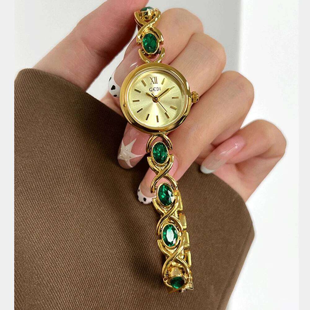 GEDI NEW Quartz Niche Design Exquisite Diamond-Studded Women's Ladies Dress Gifts H260228