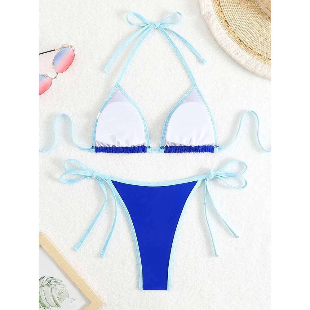 2025 Triangle Halter Bikini Sexy Brazilian Swimsuit Women String Swimwear Female Bathers Bathing Swimming Swim Suit Beachwear Z260301