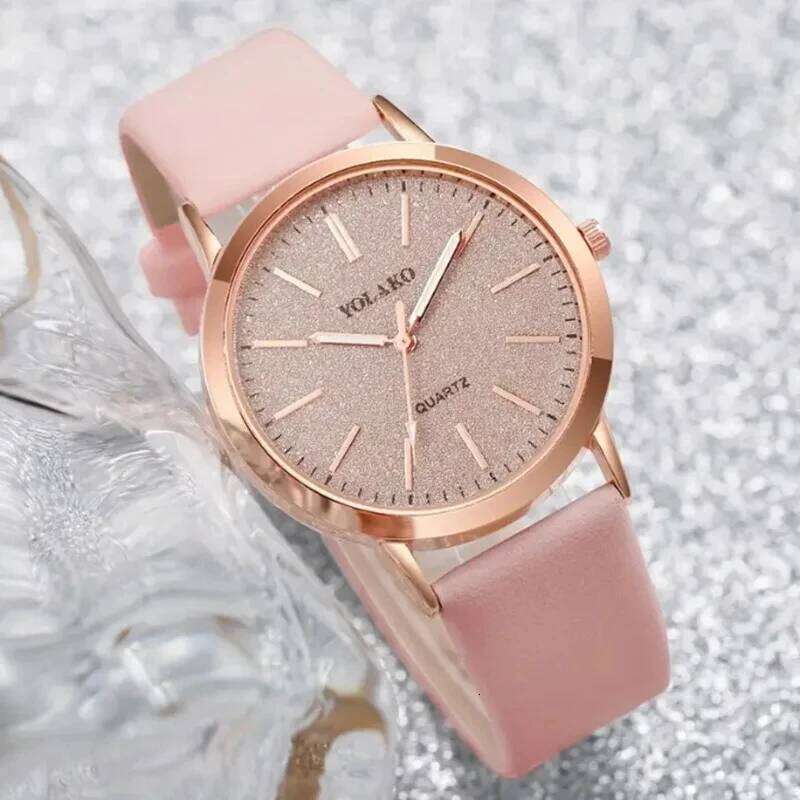 New Simple Women es Design Leather Ladies Quartz Wrist Womens Small Round Dial Clock H260228