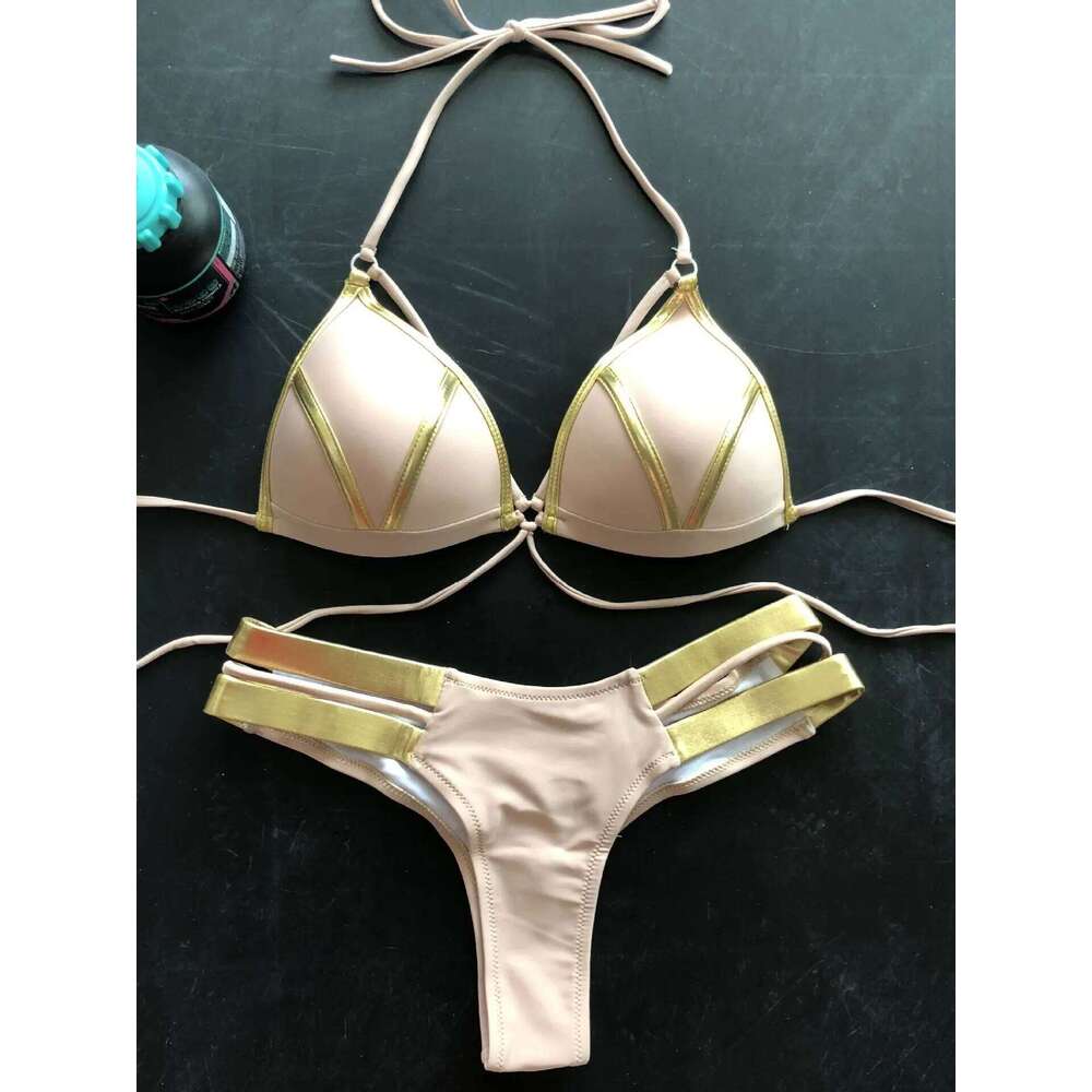 Contrast Trim Wrap Lace Up Bikini Sets Swimsuit For Women High Waist Two Pieces Swimwear 2022 Beach Bathing Suits Z260301