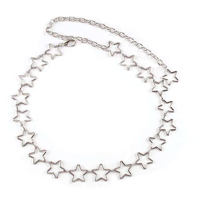 European and American Women's Hollow Star Decorative Body Simple Versatile Fashion Waist Chain for Jeans H260228