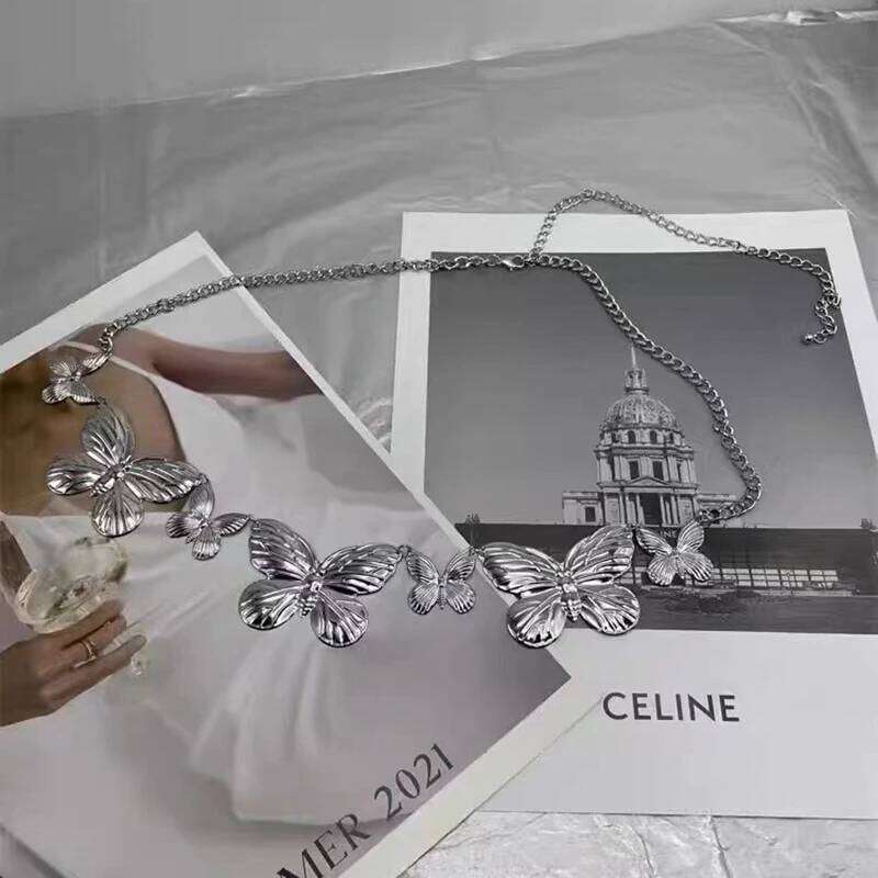 Fashion Belt Female Waist Chain Adjustable Punk Metal Butterfly Desinger Belts for Women Sweet High Quality Jewelry H260228