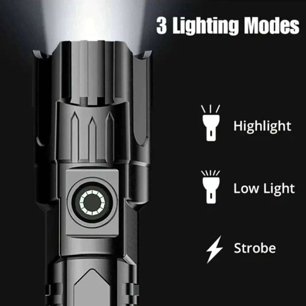 Strong Light LED Flashlights Telescopic Zoom Tactical Torch Type-c Rechargeable Portable Spotlight Long-Range Camping Flashlight Z260301