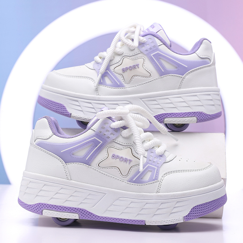 Free shipping kids trainers shoes boys'of girls' shoes, adult shoes, quad-wheel flying shoes, shoes with straps and wheels, girls' skat