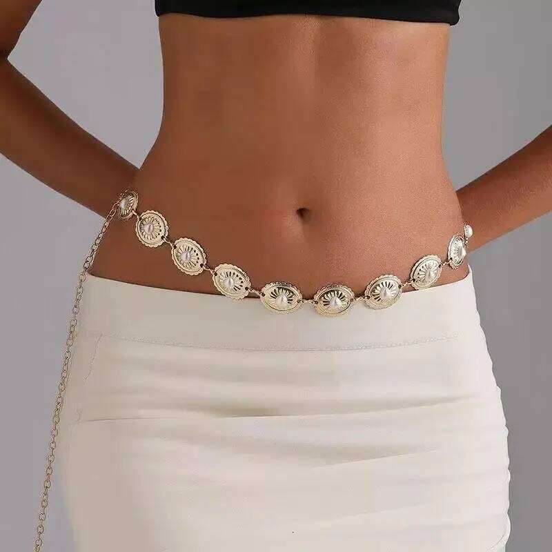 Fashion Retro Oval Craved Metal Waist Chain Women Bohemia Style Exquisite Belt For Skirts And jeans Body Jewelry Gifts H260228