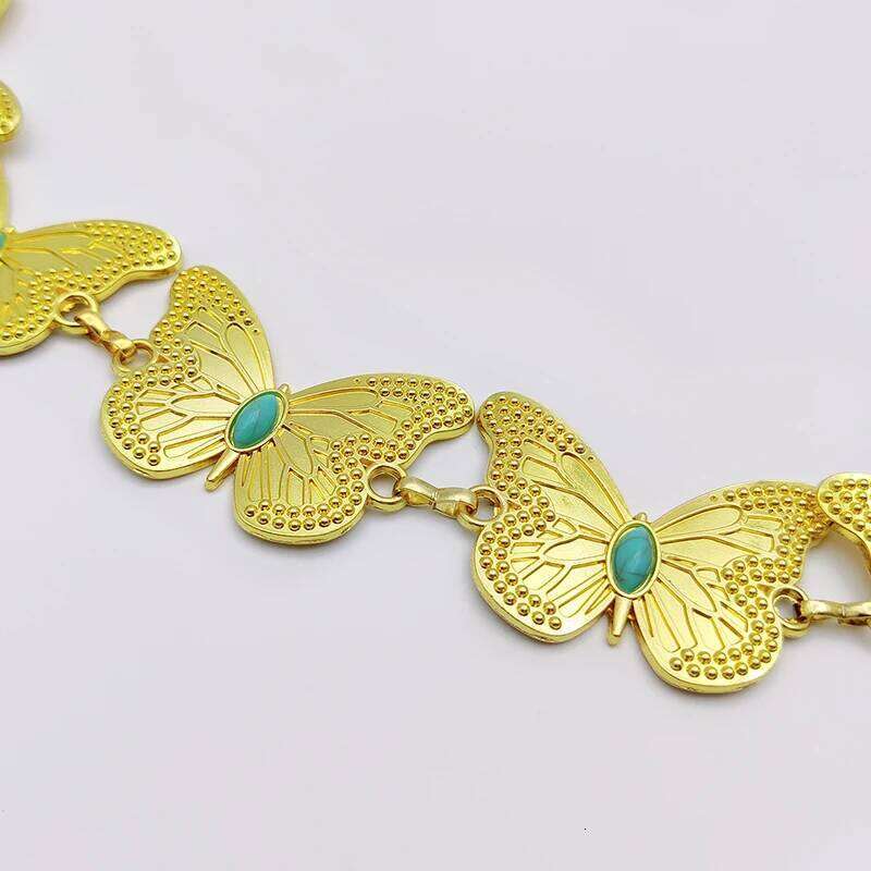 Vintage Female Waist Chain Belt Punk Y2K Sapphire Metal Belts For Women Butterfly Luxury Golden Waistband for summer Skirt Jeans H260228