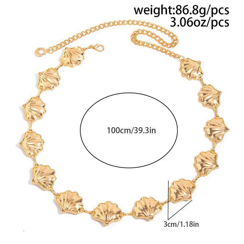 Womens Summer Retro Gold Color Shell Waist Chain Bohemian Sexy Bikini Belt Belly Chains Beach Party Body Jewelry Gifts H260228