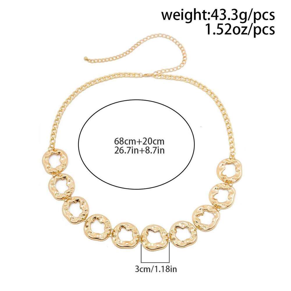 Salircon Irregular Metal Circle Accessory Splicing Waist For Women Trend Classic Gold Color Body Chain Jewelry Gift H260228