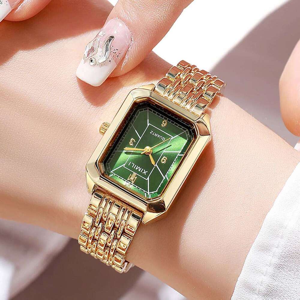 Fashion Rectangle Women Quartz Ladies Stainless Steel Strap es Girls Clock Gift H260228