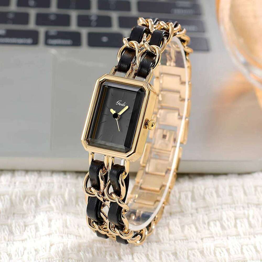 Light High-end Square Plate W atch Niche Creative Women's Small Fragrant Wind Quartz H260228