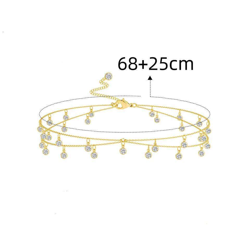 New Double-layer Rhinestone Tassel Women's Beach Fashion Crystal Body Chain Waist Accessory 2025 Bikini Accessories H260228