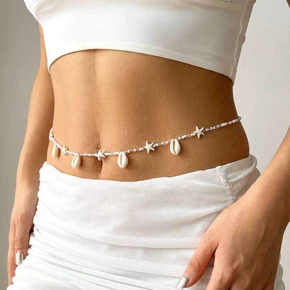 Boho Starfish Shell Bead Waist For Women Summer Beach Sexy Bikini Belly Body Chain Charm Jewelry Accessory H260228