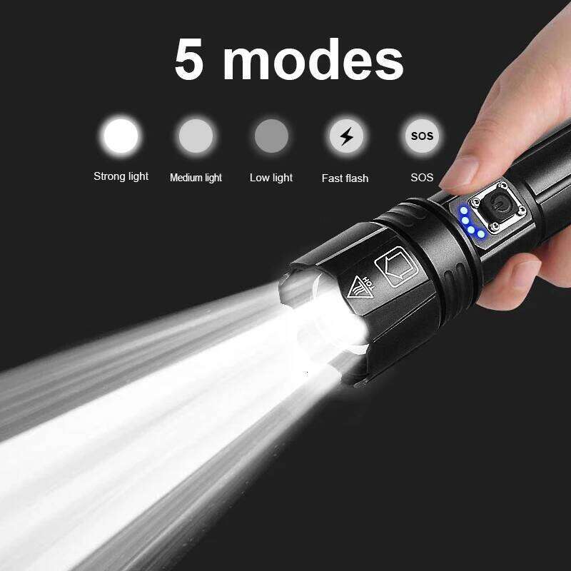 Most Powerful LED USB Rechargeable Torch Light High Power Flashlight Tactical Lantern Long Shot Hand Lamp For Camping Z260301