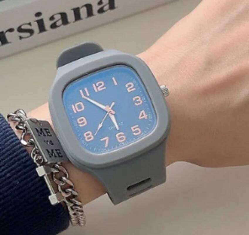 New Cute Pink Square Women Casual Sport Whitees Silicone Band Quartz Wristes Ladies Gilrs Students Reloj H260228