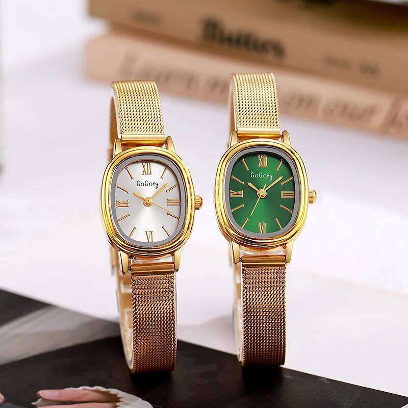Women Oval Dial Stainless Steel Adjustable Strap Quartz Wristes Gift Relojes Para Mujer Wholesale Dropshipping H260228
