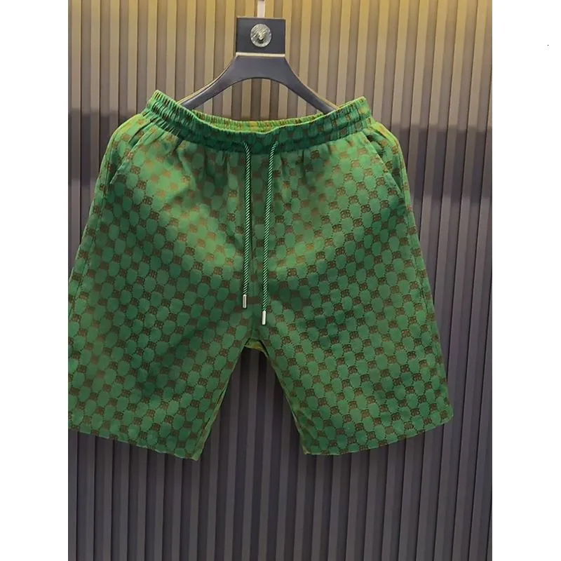 Luxury Brand Designer Clothes 2025 Summer New Style Patchwork Color-Block Drawstring Elastic Casual Versatile Trendy Shorts For Men, Suitable For Outd