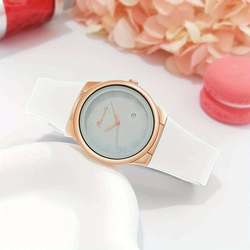 Fashion Roma Dial Women Calendar Quartz es Casual Silicone Band Ladies Sports Wrist Reloj Mujer H260228