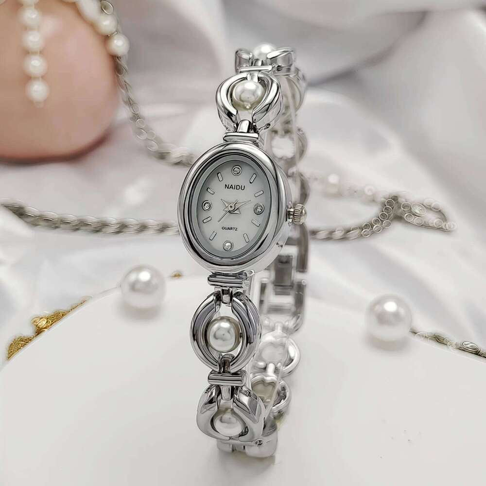 New oval women's steel strip antique imitation pearl H260228