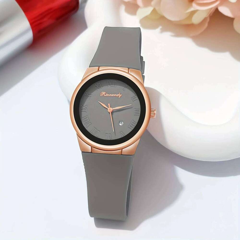 Fashion Roma Dial Women Calendar Quartz es Casual Silicone Band Ladies Sports Wrist Reloj Mujer H260228