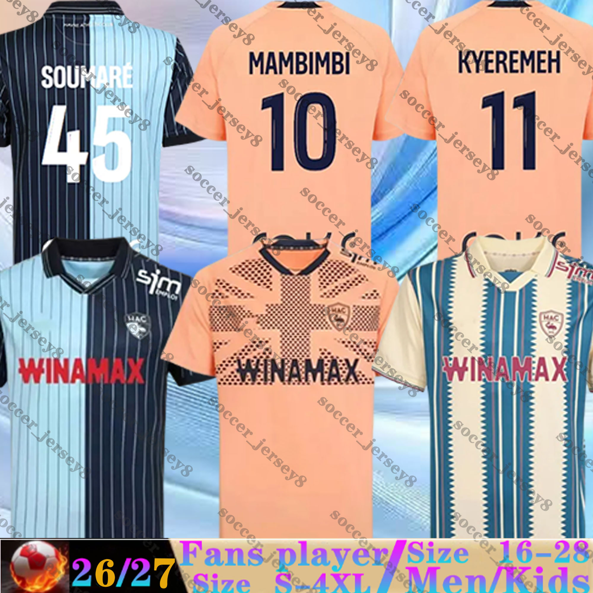 25 26 Le Havre soccer jerseys Home Kinkoue camisetas de football A.TOURE KECHTA SAMATTA 2025 2026 football shirt NDIAYE NAMLI DOUCOURE men uniforms KYEREMEH MAMBIMBI