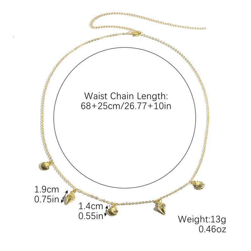 Bohemia Fashion Sexy Conch Waist Belly for Women Summer Beach Shell Pendant Body Chain Vacation Jewelry Accessories H260228