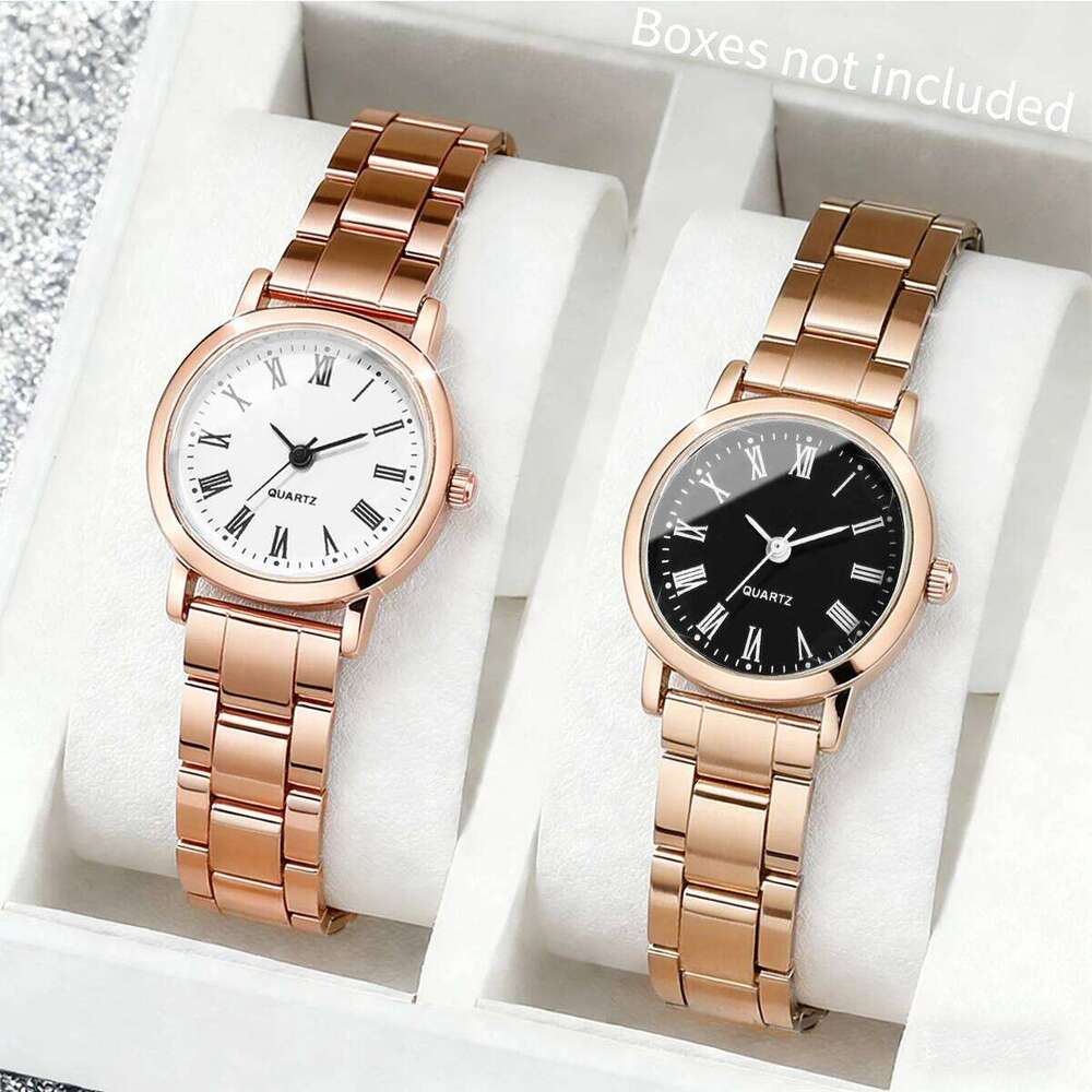 2PCS Fashion Small Women es Set Simple Alloy Band Ladies Quartz Wrist Reloj Mujer Girls ClockWithout Box H260228