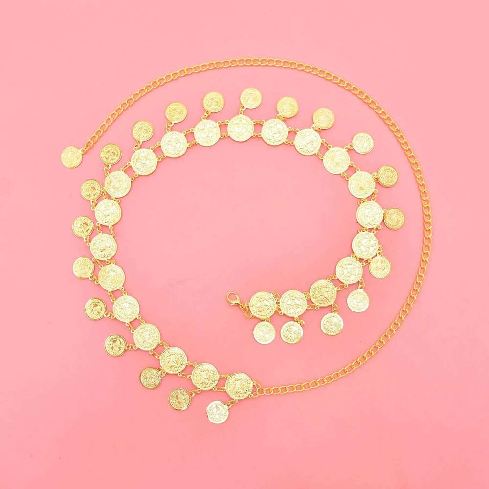 Luxury Golden Coins Tassel Waist Chain For Women Fashion Metal Carved Body Belly Trendy Jewelry Accessories Female Gifts H260228