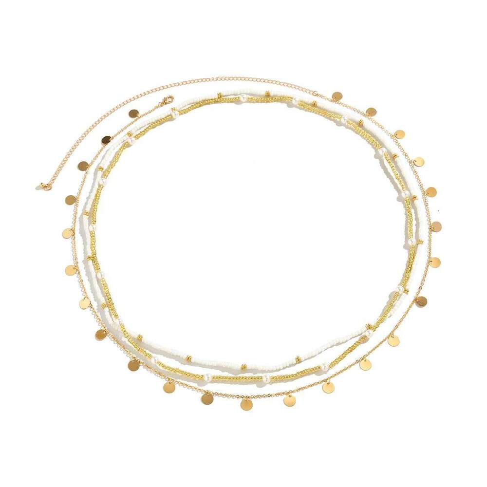 3Pcs/Set Boho Sequin Pendant Elastic Seed Beads Waist Belly Belt Chains Women Summer Bikini Aesthetic Body Jewelry Accessories H260228