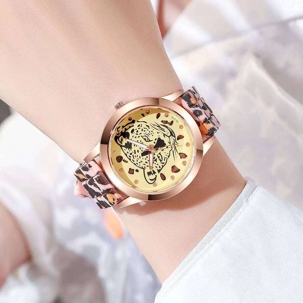 Fashion Leopard Printed Women es Casual Silicone Band Ladies Quartz Wrist Reloj MujerWithout Box H260228