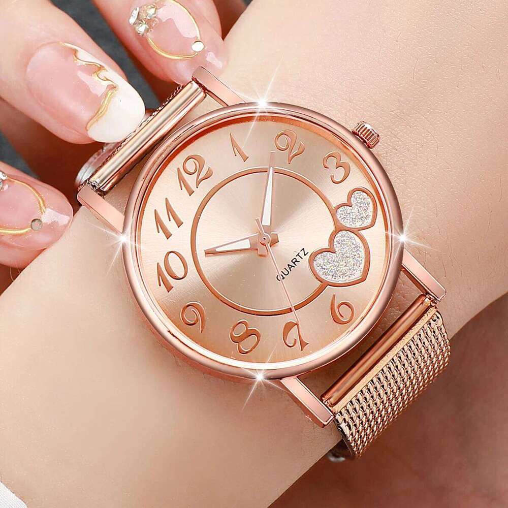 Fashion Heart Dial Women's Quartz Casual Plastic Band Analog es Reloj Mujer Girls Clock Gift H260228