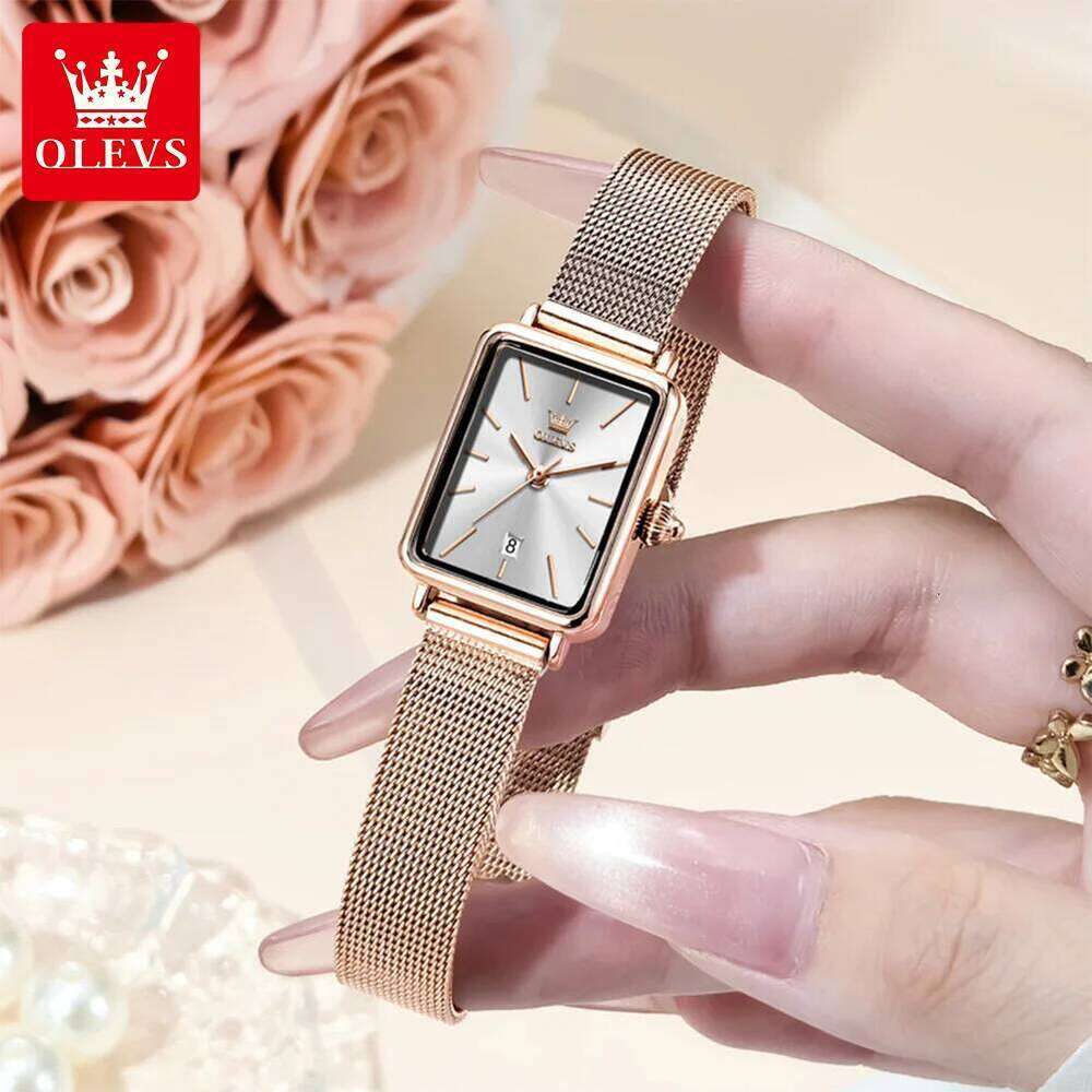 OLEVS 3692 Original Quartz With Gift Box for Woman Ultra Thin Fashion Simple Square Auto Date Waterprorof Ladies New H260228