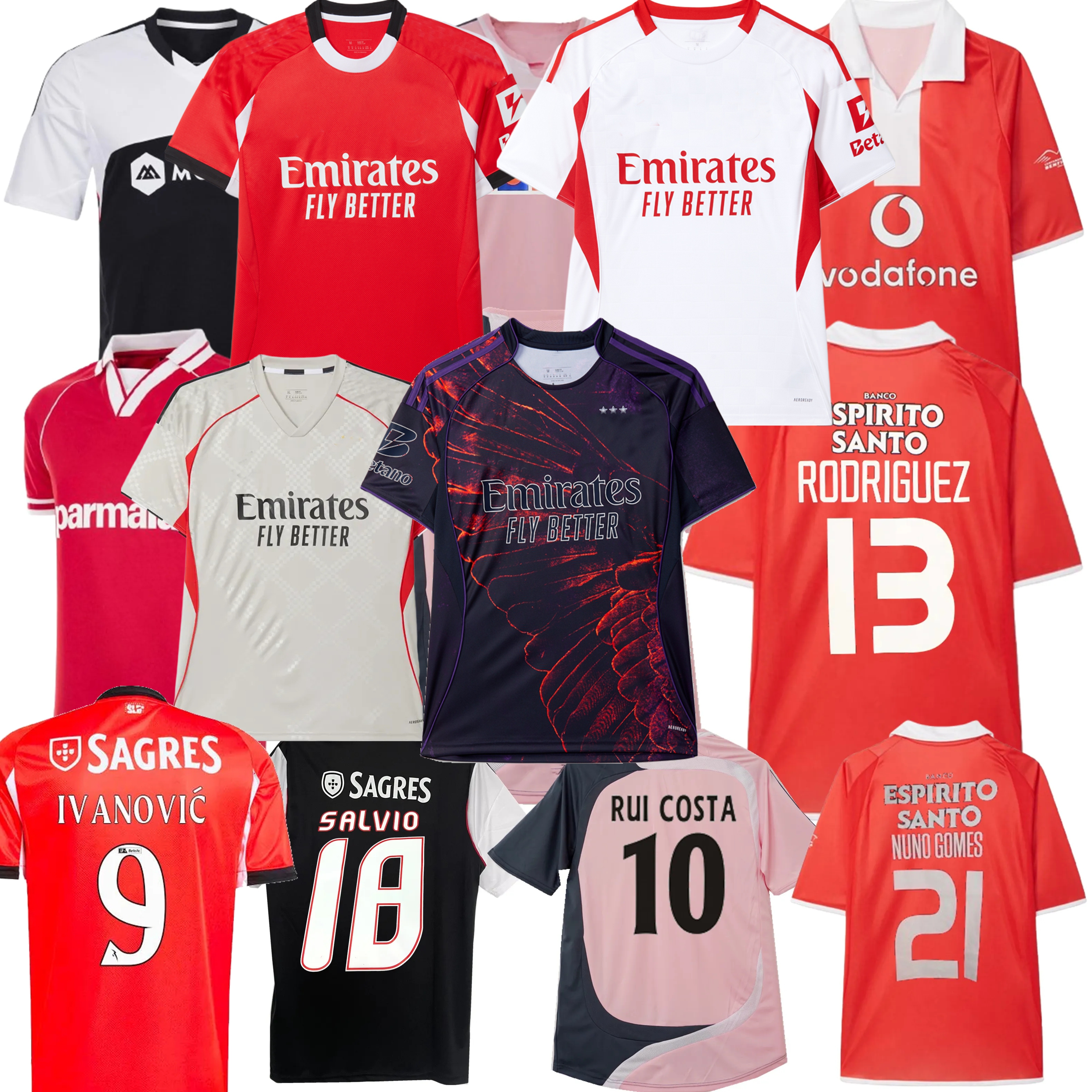 Retro 1961 1994 95 97 98 99 00 03 04 05 07 08 09 10 13 14 2024 2025 2026 BenficaS Di Maria Soccer Jerseys RAFA SUDAKOV PRESTIANNI PAVLIDIS OTAMENDI RUI COSTA football shirt