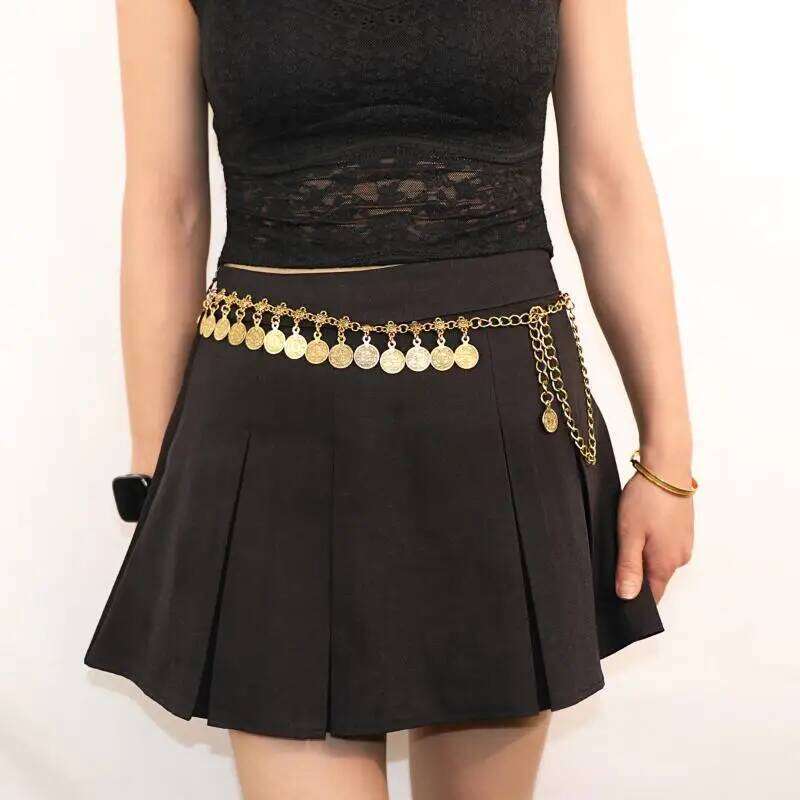 Vintage Ethnic Style Tassel Coin Waist Chain Women Fashion Decorative Belt For Dress Adjustable Jewelry H260228