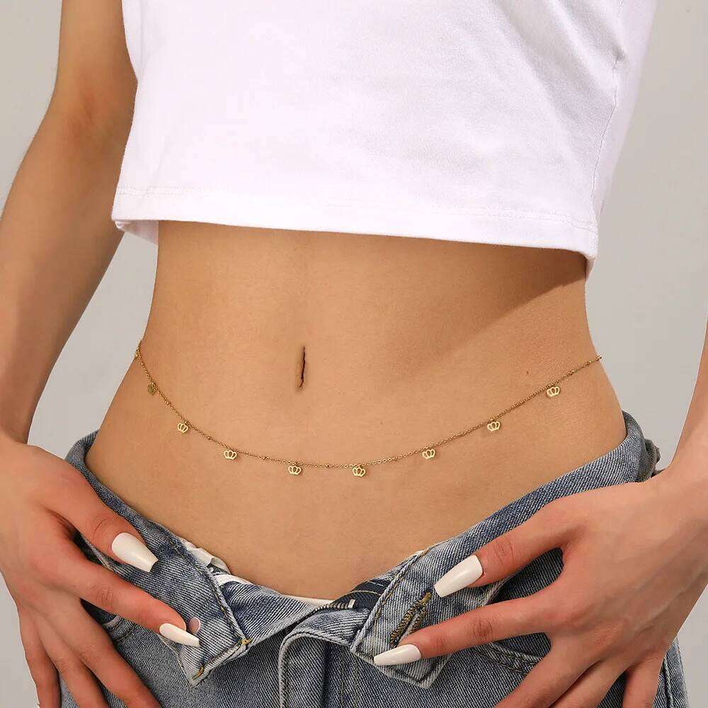 simple multiple fashion non-fading stainless steel butterfly charms waist chain jewelry women H260228