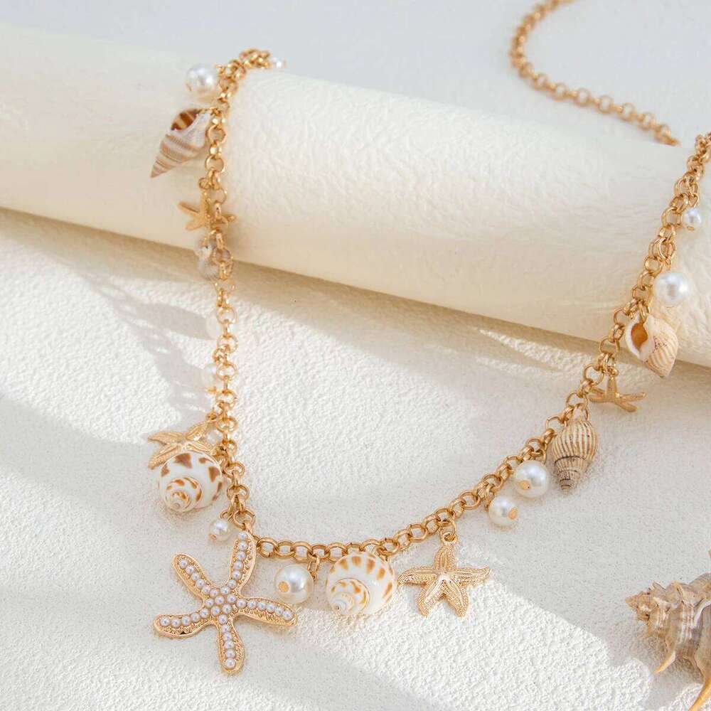 Lacteo Creative Bohemia Imitation Pearl Body Waist Chains for Women Conch Starfish Pendant Adjustable Summer Lady Sexy Jewelry H260228