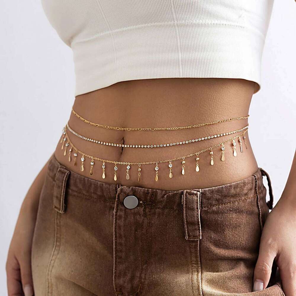 Dress Belts Men Female Of Fringe Beads And Metallic Chain Waistband Fashion Jewelry With Maternity Belt Pregnancy Support H260228