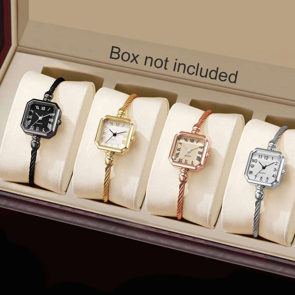 1/4PCS Fashion Square Women es Elegant Strap Ladies Quartz Wrist Reloj Mujer Girls Clock Gift Without Box H260228