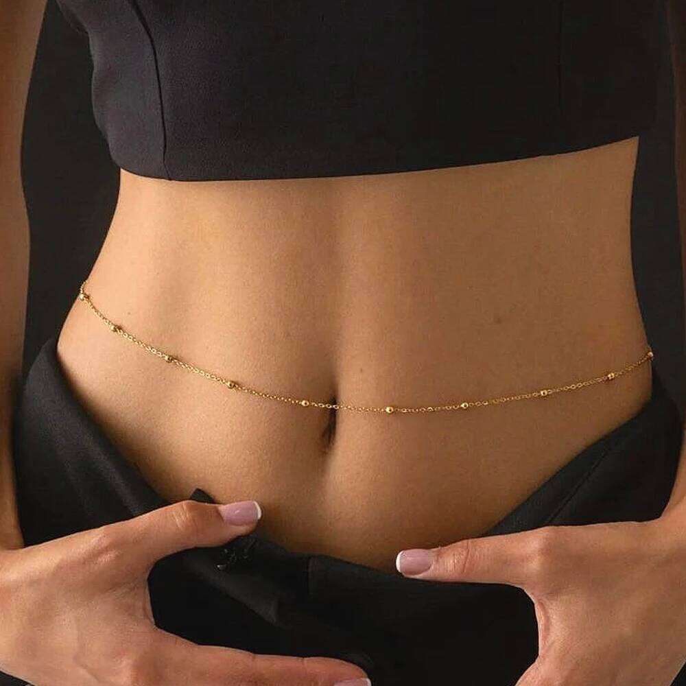 Mariasz Minimalist Thin Bulk Waist Body Chain Fine Beaded Ball Belly Chains Stackable Boho Bikini Beach Party Jewelry For Women H260228
