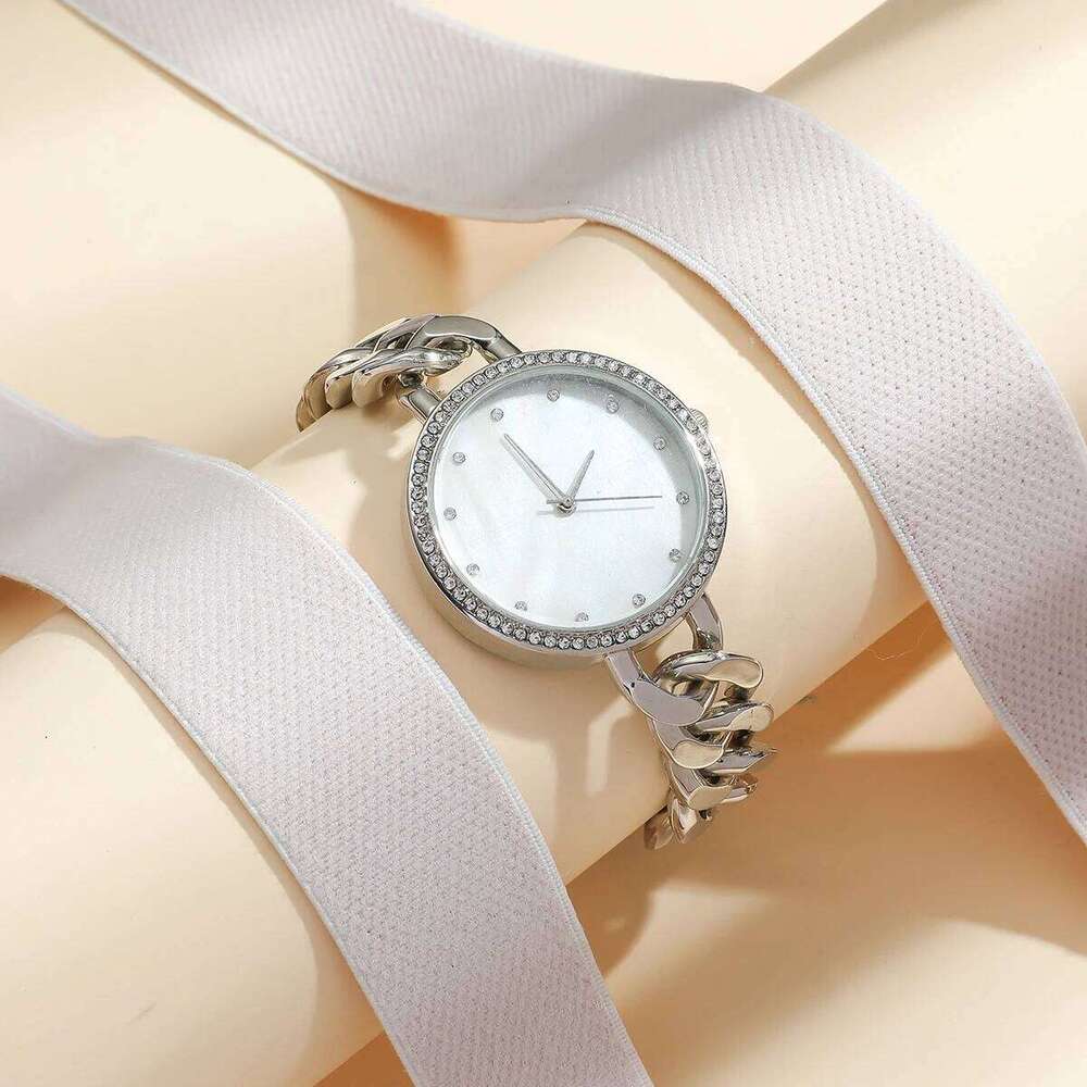 Fashion Simple Diamond Dial Chain Steel Belt Quartz H260228