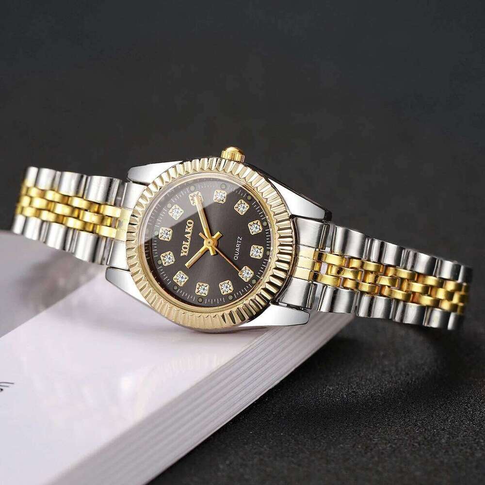 2PCS Rhinestone Women es Set Fashion Ladies Analog Quartz Wristes Reloj Mujer Girls Clock GiftNo Box H260228