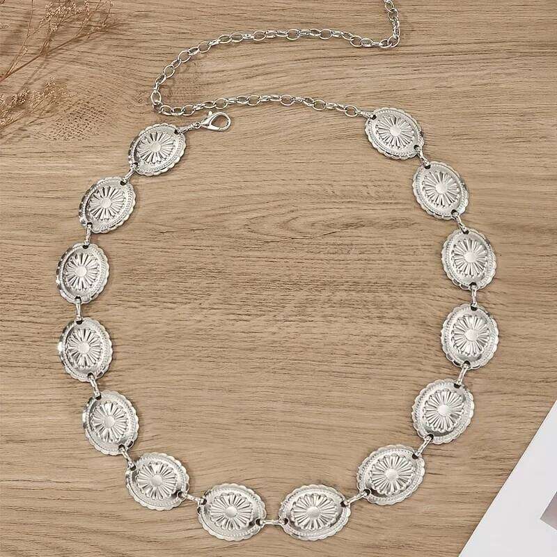 1pc MOFOROCO Women's Vintage Bohemian Metal - Adjustable -Tone Chain with Fringe & Buckle, Waist-Cinching Dress Belt H260228