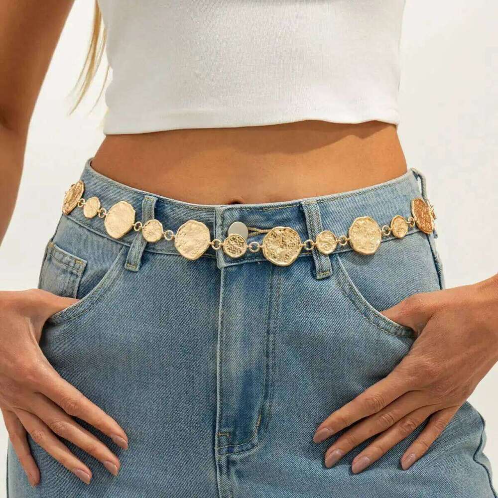 SHIXIN New Trendy Round Geometry Belly for Women Beach Bikini Sexy Golden Waist Chain Body Jewelry Metal Belt Accessory H260228